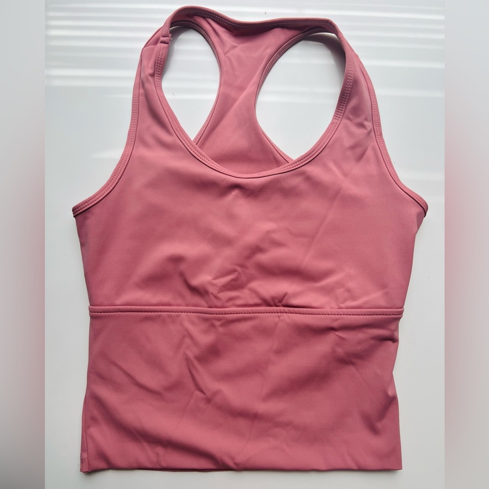 Halara U Neck Backless Racerback Cut Out Cropped Yoga Tank Top size small